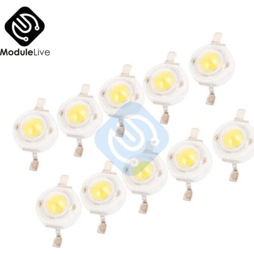 10PCS 1W LED High power Lamp beads Pure White 3.2-3.4V 100-120LM 30mil SMD LED Light Blub Module 300mA Mini