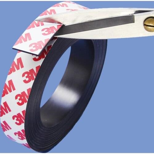 5Meter/lot Rubber Magnet 10mm 15mm 20mm 25mm self Adhesive Flexible Magnetic Strip Rubber Magnet Tape magnet sheet