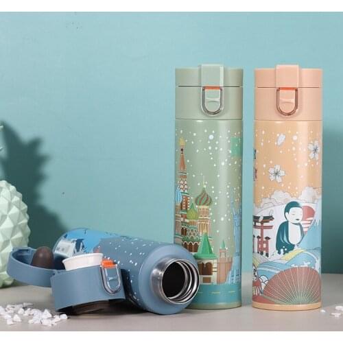 500ml Stainless Steel Thermos Cup Outdoor Portable Vacuum Flask Car Travel Insulation Water Bottle
