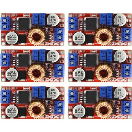 6PCS Lithium Battery Charger Module Board 5A DC to DC CC CV Step-Down Charging Board Module Buck Converter Board
