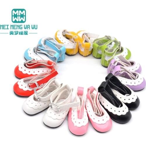 BJD accessories doll shoes fit 30cm 1/6 BJD dolls Leather shoes white, pink, black