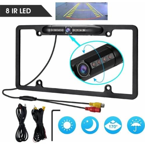 8 IR LEDS Car Rear View Camera US License Plate Frame Waterproof Night Vision Reverse Backup Camera Car Accessories