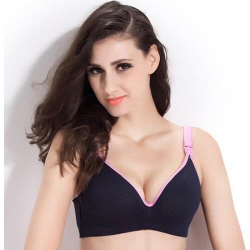 Fiber Maternity Bra Nursing Bra Feeding For Pregnant Women Flower Lace Underwear With Wire Anti Sagging Gravidas