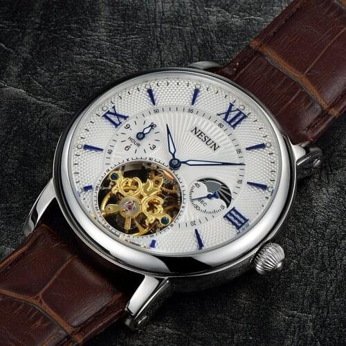 NESUN Men Luxury Top Brand Creative Hollow Automatic Mechanical Wristwatches Waterproof Sports Watches Clock Relogio Masculino
