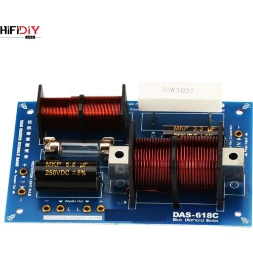 HIFIDIY DAS-618C 2Way 3 speaker Unit (Tweeter +mid-bass +bass)Professional Speakers audio Frequency Divider Crossover Filter