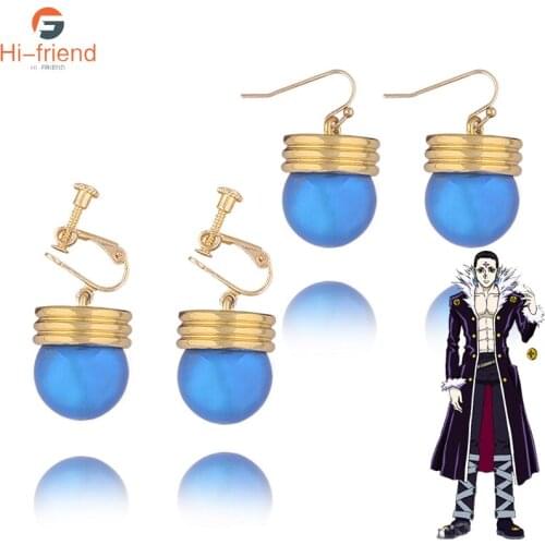 Phantom Troupe Kulolo lushilufelu Earrings Anime HUNTER×HUNTER Cosplay for Women Men Ear Clip Party Gift Jewelry