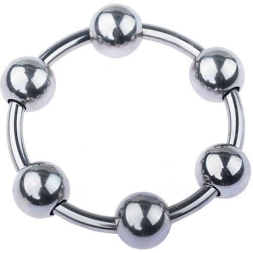 Stainless Steel Foreskin Correction Delay Glans Ring Beads Metal Cock Ring Erotic Adult Sex Toys For Men Dick Cbt Penis Ring