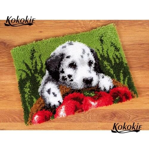 Glassland dog latch hook kit bat rug canvas printing vloerklee latch hook cartoon 3d carpet embroidery accessories tapestry kits