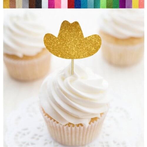 Custom Cowboy Hat Cupcake Toppers,Cowgirl Hat Food Picks, Personalize Cowboy Party Decor, Rodeo Party Decor, Country Party Decor