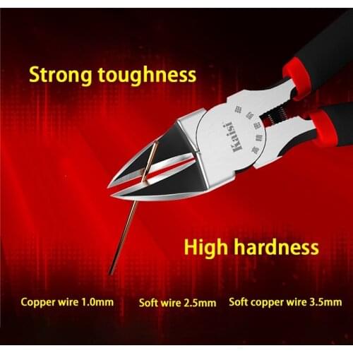 Kaisi Diagonal Pliers Electric Cable Snips Side Cutter Multifunction Repair Pliers Hand Tools Nippers Wire Cutting Flush