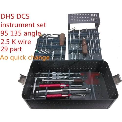 Medical orthopedic instrument femur DHS DCS 95 130 135 150 angle 2.5 K wire lag screw and Bone plate installation removal set