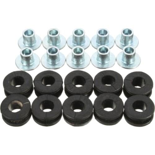 10 Set Motorcycle Rubber Grommets Bolt Kit Pressure Relief Cushion Kit Accessories