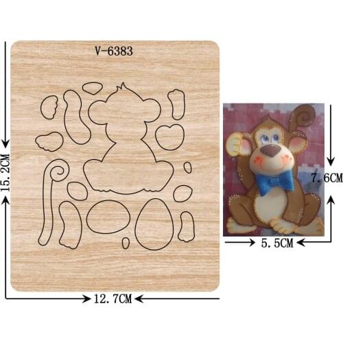 New monkey wooden dies cutting dies for scrapbooking Multiple sizes V-6383