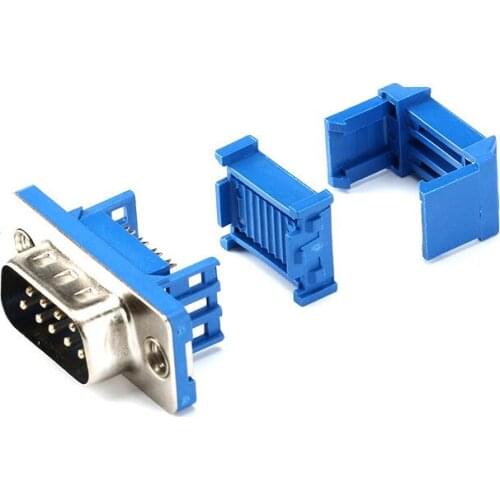 10pcs DB9 crimping type crimping type two rows of 9-pin male/female RS232 serial port plug socket pierced connector