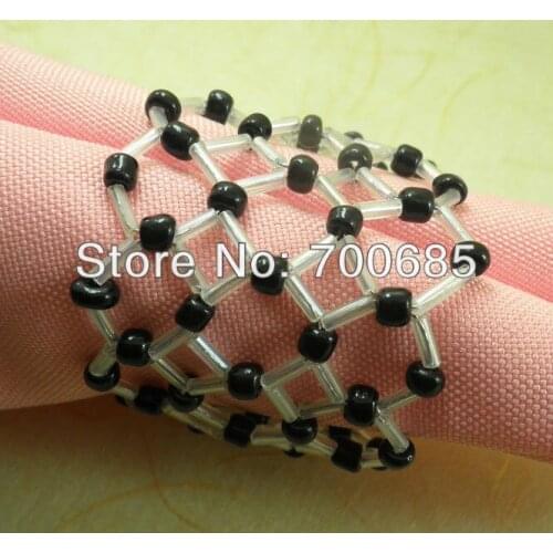 Bulk cheap pearl beades napkin ring, acrylic wedding napkin holder, qn13072214