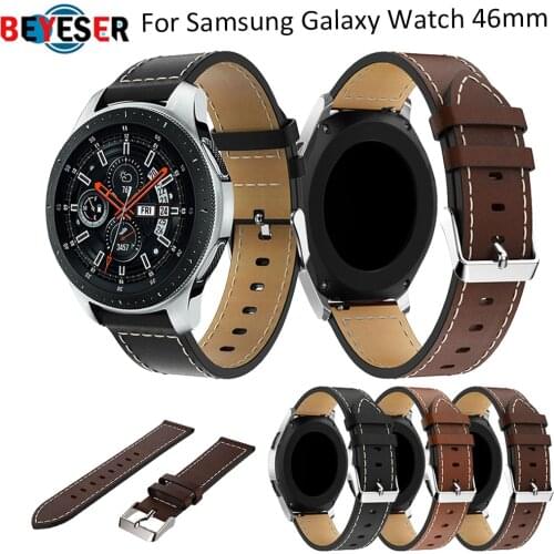 22mm Watchband Replacement Leather Wrist Strap band For Samsung Galaxy 3 45mm 46mm Classic/ Frontier Belt smartwatch Accessories