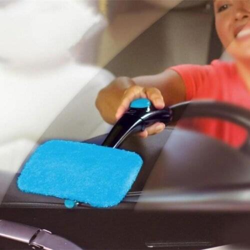 Car Water Spray Cleaning Brush with Foldable Handle Microfiber Windshield Cleaner Windscreen Window Glass Cleaning Tool