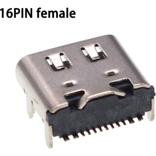 20pcs Micro USB 16pin C Type Shrapnel Female Connector For Mobile Phone Mini USB Jack Connector Charging Socket Four feet plug