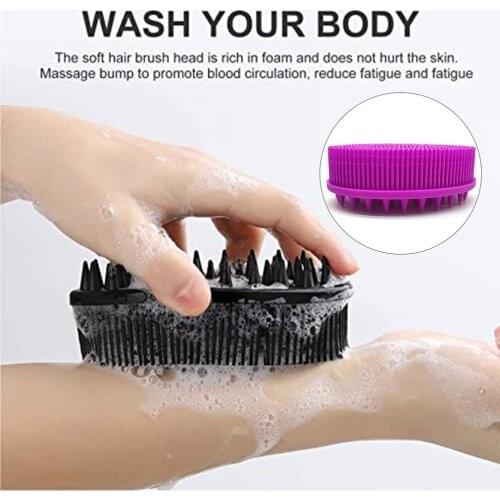 Silicone Double-sided Shampoo And Bath Brush Multifunctional Massage Shampoo Brush For Adults And Children Bath Brush