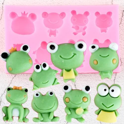 3D Cratoon Frogs Silicone Mold DIY Chocolate Baking Candy Polymer Clay Soap Molds Cupcake Topper Fondant Cake Decorating Tools