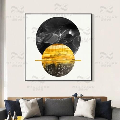 Light Luxury Golden Annual Ring Living Room Home Decoration Sofa Background Wall Simple Abstract Printing Hanging Painting Core