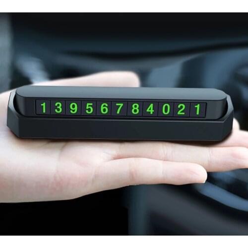 Luminous Car Temporary Parking Card Auto Sticker Parking Car Accessories Hidden Switch Phone Number Stop Sign Card Plate