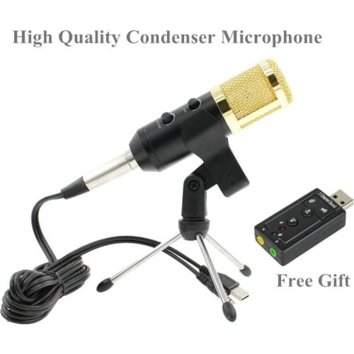 MK-F200FL USB Condenser Professional Wired Recording Microphone Audio Metal Desktop Mic System For Karaoke Microfone Microfono