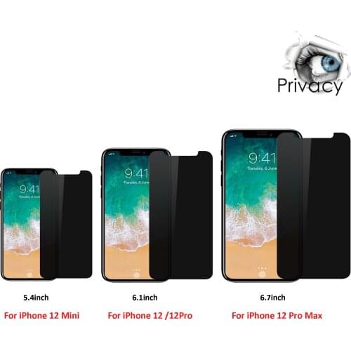 Anti Spy Tempered Glass For iPhone12 Mini Pro Max Privacy Screen ProtectorsFor iPhone X XS Max 11Protective Film Protectors