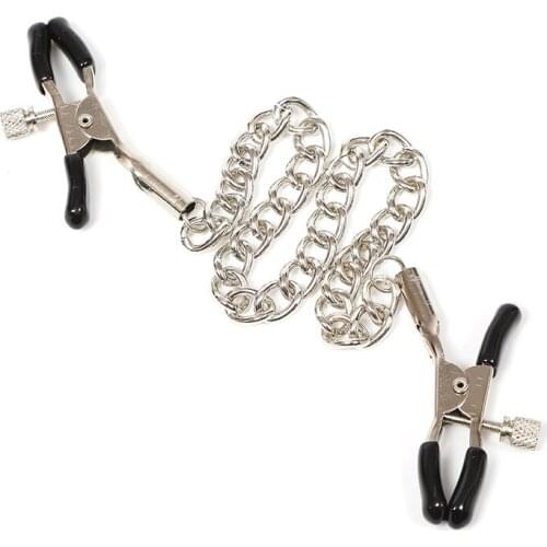 New Metal Bondage Nipple Clamps Clip On The Chain Used For Nipple Clips Fetiche Bondage Pornographic Adult Game Sex Accesspries