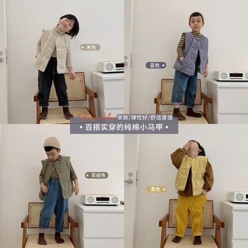 New Winter New Down Cotton Vest Coats For Baby Vest Waistcoat Kids Clothing Baby Toddler Clothes