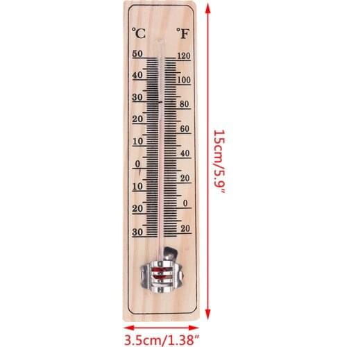 1pc Wood Thermometers Practical Garden Office Garage Indoor Wall Temperature Logger Wall-mounted Direct Reading Type