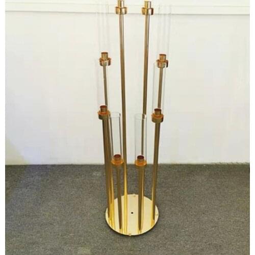 10PCS Metal Candle Holders Candlestick Round Base Wedding Table Centerpiece Candelabra Pillar Stand Road Lead Party Decoration