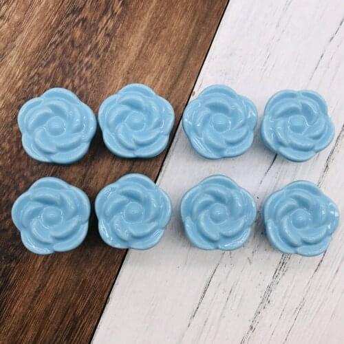 10 Pcs Ocean Blue Cabinet Knobs Euro-Style Ceramic Kitchen Cupboard Drawer Dresser Bookcase Pull Handle for Home Office Hardware