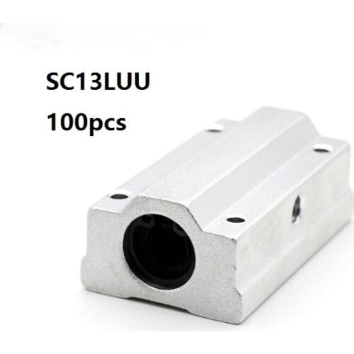 100pcs/lot SC13LUU SCS13LUU long type linear case unit linear motion bearing blocks for 13mm linear shaft for CNC router parts