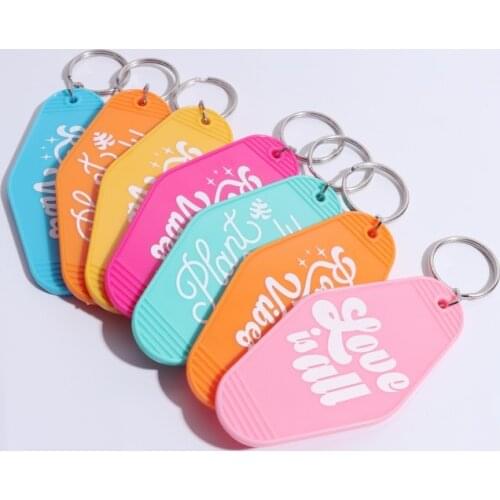 30Pcs Oem Promotional Printed Blank Resin Motel Hotel Key Chain Acrylic Keychain Custom