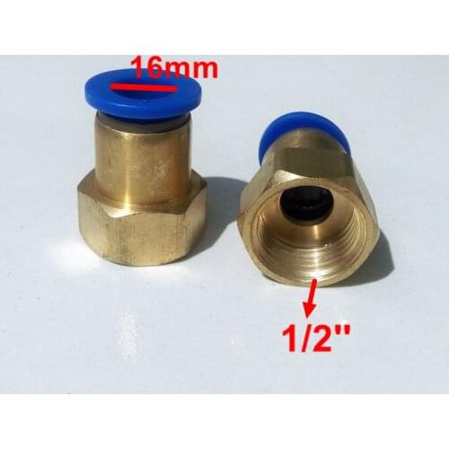 5pcs/lot 16mm Tube 1/2'' Internal Thread Pneumatic Fitting Quick Joint Connector PCF16-4 pipe fitting