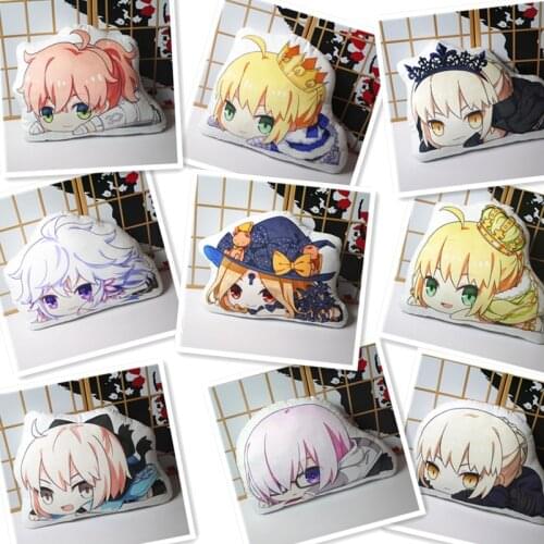Anime Fate/Grand Order Cosplay Plush Toys Fate/Stay Night Saber Okita Souji Joan of Arc Figure Doll Double Sided Pillowcase 50cm