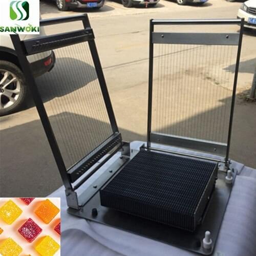 Custom made 304 stainless steel 25*25mm double arm chocolate cutter cheese cake guitar dicing machine jelly cutting machie