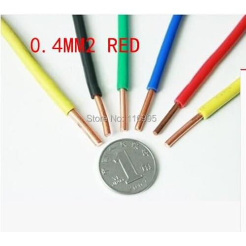 Free shipping 1 roll (about 100meters) Single strand/hard line/single core / 0.4 square RED /wire/solid coper