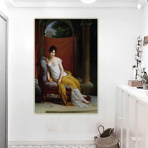 Citon Francois Gerard《Portrait of Madame Recamier》Canvas Art Oil Painting Artwork Picture Wall Background Decor Home Decoration