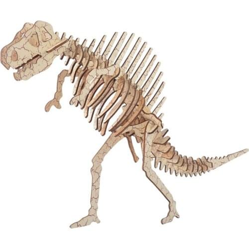 DIY 3D Wooden Puzzle Animal Spinosaurus Woodcraft Assembly Kits Education Jigsaw Model Toys for Adults Children with 38Pcs