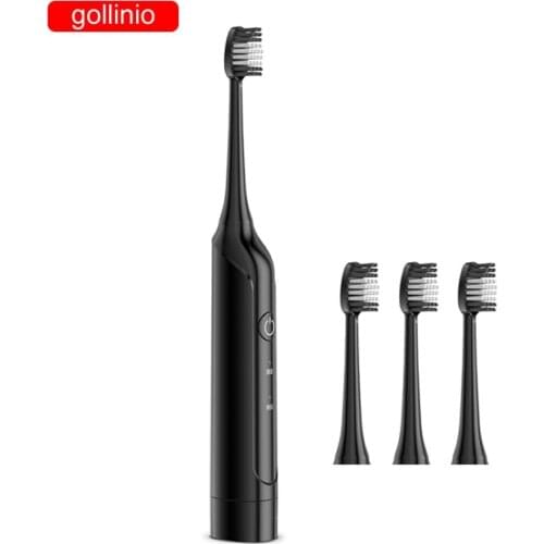 Gollinio Sonic Electric Toothbrush Adult Timer Brush 5 Mode USB Charger Rechargeable Tooth Brushes Replacement Heads Set GL16B