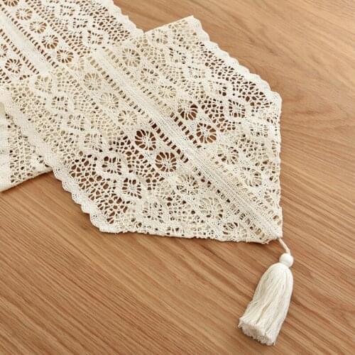 European idyllic cotton thread woven lace hollow table flag tablecloth TV cabinet side cabinet cover towel dust cover cloth