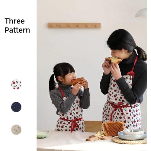 Japanese Style Cotton Printed Apron Household Kitchen Parent-child Children Baking Cartoon Waist