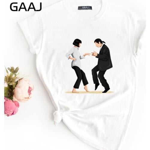 GAAJ "Pulp Fiction Quentin Tarantino" 100 Cotton T Shirt Women Fun Streetwear Woman T-Shirt Shirts Ulzzang Casual 9DITG
