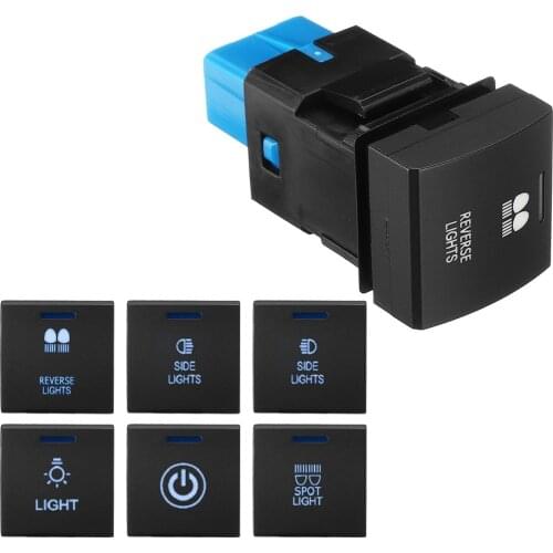 New Car 12V 3A Dash Push Button Switch Blue LED Light For Toyota Camry Hiace Corolla Land Cruiser Prado 150 RAV4 Altis 2018