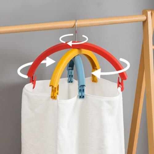 Creative Rainbow Rotating Drying Rack Hangers Arc Shape Antiskid Coat T-shirt Clothes Hanger Home Wardrobe Bathroom Drying Racks