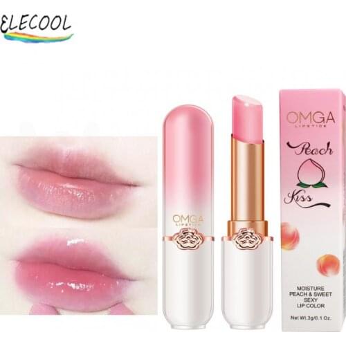 ELECOOL Crystal Temperature Change Lip Balm Lipstick Lip Care Beauty Makeup Vitality Color Lipstick Peach Lips Change Cosmetics