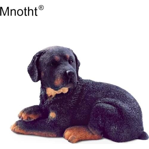 Mnotht Animal Dog Toy 1/6 Britain Rottweiler Dog Model Simulation Resin Scene Mini Accessory for Action Figure Collection Gift