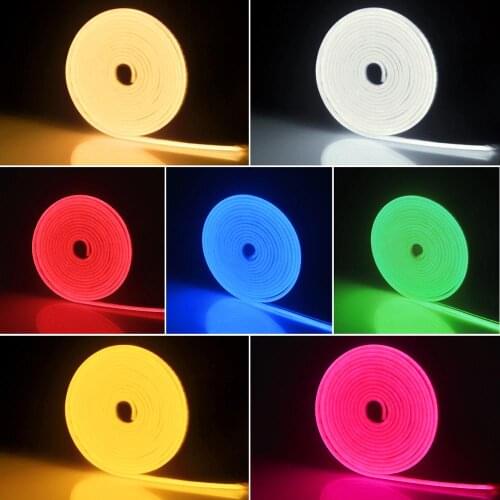 1m 2m 3m 4m 5m DC 12V LED Neon Light Tape DIY Home Decor LED Lighting Neon Lamp Party Christmas Night Light Colorful Strip Light